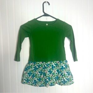 Tea Collection Girls Green Blue Purple Floral Long Sleeve Dress Size 4